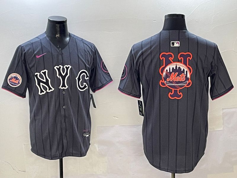 Men New York Mets Blank Black City Edition 2025 Nike MLB Jersey style 10->new york mets->MLB Jersey